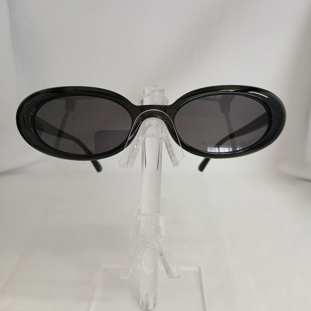 Black Retro Small Oval Frame Sunglasses - Daphni
