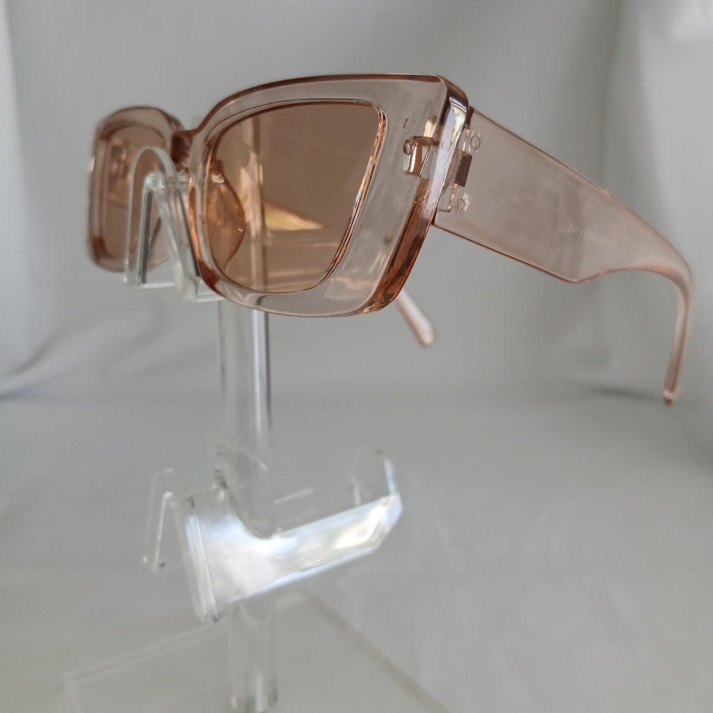 Brown Transparent Small Angled Frame Sunglasses - Ela
