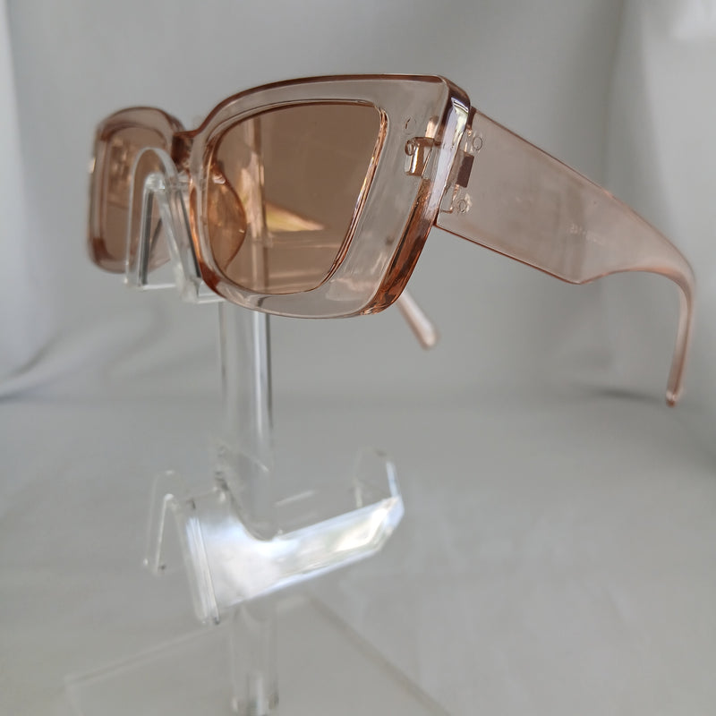 Brown Transparent Small Angled Frame Sunglasses - Ela