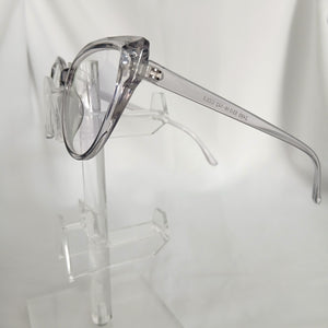 Grey Cat Eye Slim Clear Glasses - Cidney
