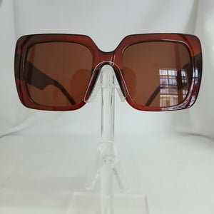 Reddish Brown Oversized Chunky Frame Sunglasses - Ruby