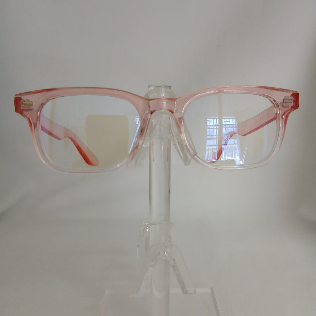 Pink Gradient Small Round Frame Clear Glasses - Kacie