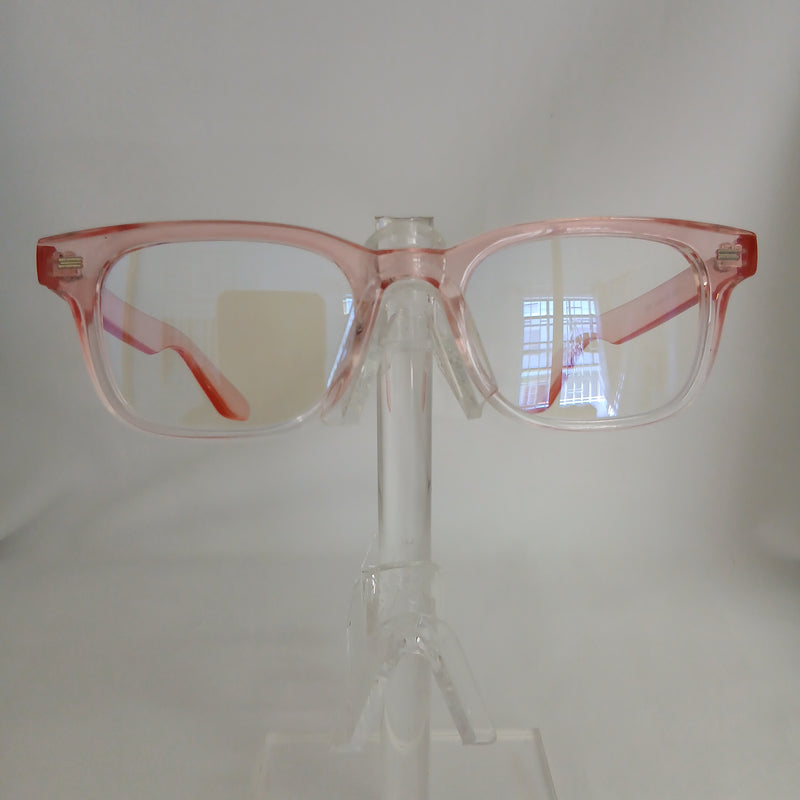 Pink Gradient Small Round Frame Clear Glasses - Kacie