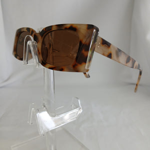 Light Leopard Small Rectangle Boxy Frame Sunglasses - Poppie