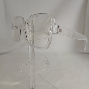 Retro Large Square Frame Clear Glasses - Marsey