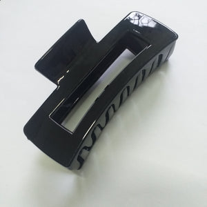 Large Glossy Rectangle Claw Clip - Black
